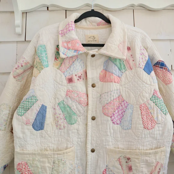 Upcycled Patchwork Quilt Chore Coat Barn Jacket M • L • XL - Picture 13 of 14